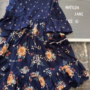 Matilda Jane Navy and Orange Floral Dress NWOT